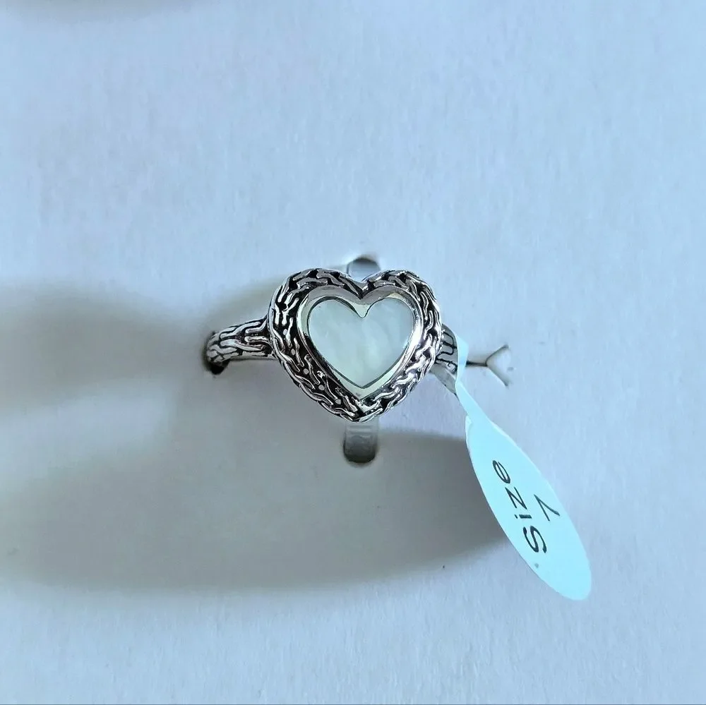 Annika Witt Sterling Silver🤍 Mother of Pearl Heart❤ Ring💍 - NIB